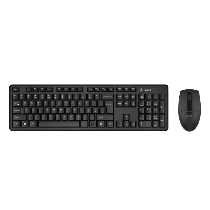A4Tech 3330NS - Wireless Keyboard Mouse Combo Set - 2.4G Wireless - Silent Clicks Mouse - 1200 DPI Mouse - FN Keys  - For PC/Laptop