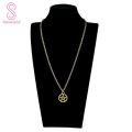Women Men Round Hollow Star Pentagram Pendant Necklace Xmas Gift Cool Jewelry. 