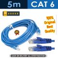 Lan Cable 5m Cat 6 Fixed Connectors 5 Meter : 15 Feet Ethernet Internet Wire. 