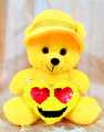 12'' Sequince Heart Fluffy Teddy Bear Hat Wear Teddy Bear for Girls/ Kids - Yellow. 