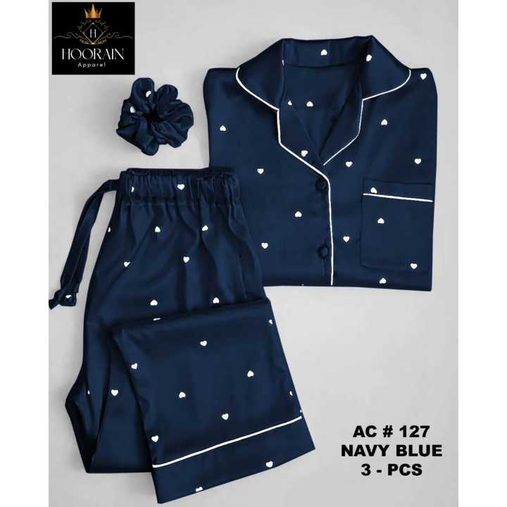 Body Girl Floral Printed Shirt & Trouser Night Wear For Girls & Women Free Size main image 0