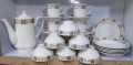 Bone China 26Pcs  Fine Bone Round Tea Set - Portable Design Plates, Bowl, Pot, Cups & Saucer | Comfortable Handling | Perfect for Everyday Use, & Get- Together, Restaurant, Banquet & More. 