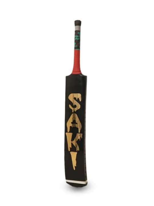 Saki Cricket Bat Tape Ball long black bat and Golden Sticker