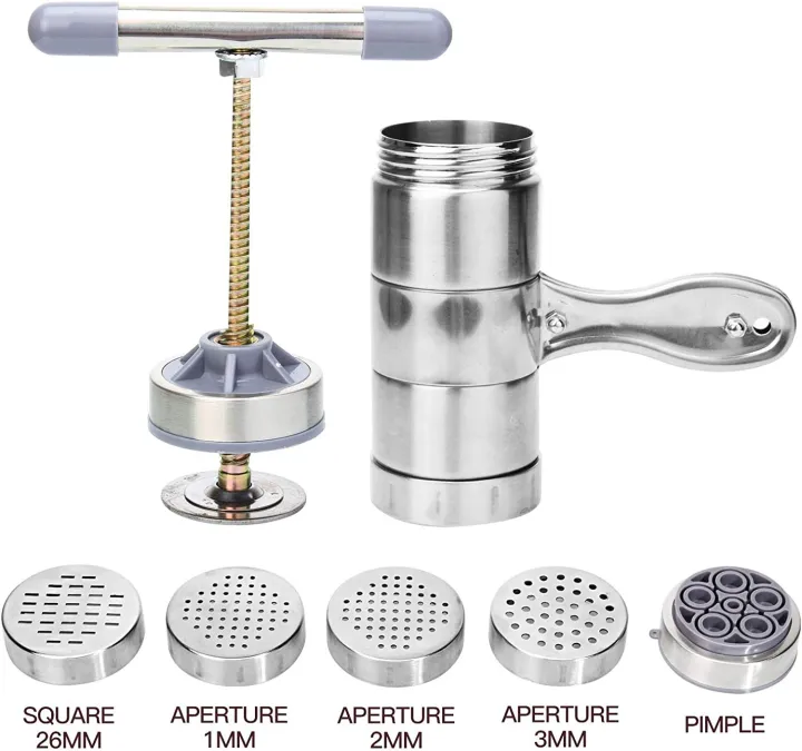 Stainless%20Steel%20Manual%20Noodles%20Press%20Hand%20Crank%20Spaghetti%20Fettuccine%20Noodle%20Dough%20Press%20Machine%20Pasta%20Maker%20with%205%20Noodle%20Mould%20-%20Image%205