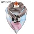 ECHIDNA Warm Scarves Thickness Fine Stitching Exquisite Cute Cats Pattern Winter Triangle Scarf. 