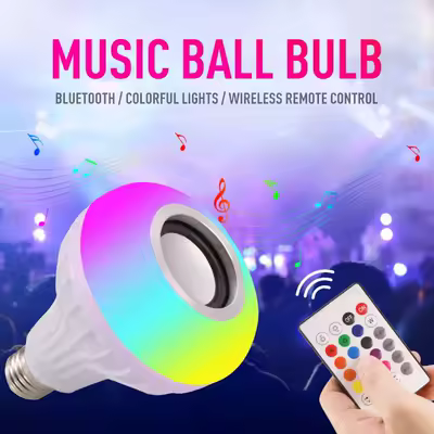 Bluetooth Music Light Bulb with Remote Control