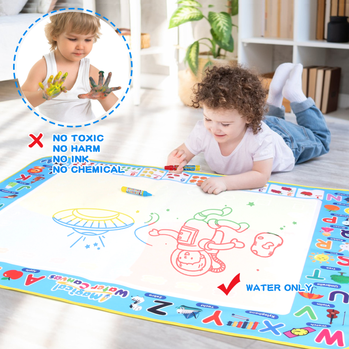 Magic Water Doodle Mat – Reusable Drawing & Coloring Mat for Kids with ...