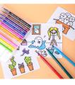 Pack of 12 Deli Brush Marker Felt Pen_ Markers Watercolor Brush Markers for calligraphy markers Sketching, Painting and Coloring - Multicolor. 
