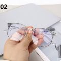 【Qian poem li Store】Classic lightweight semi rimless gaming reading glasses anti eye eyestrain blue blocking men anti glare UV ray fashion. 