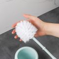 Toilet Brush with Holder - Easy Storage with Comfortable Handle - Compact Round Design - Clears Clogged Toilets and drains - Ideal for Home & Office Use. 