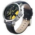 Premium NS - Never Stop Watch With Rotating Wheel and Leather Strap.. 
