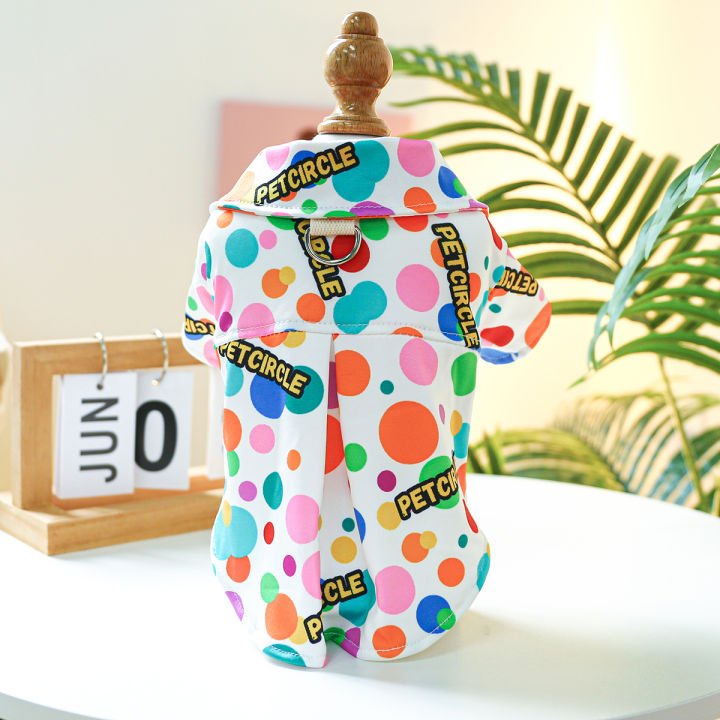 1PC Pet Clothing Dog Spring/Summer/Autumn Thin Color Bubble Coat Shirt Homewear With Drawstring Buckle For Small Medium Dogs