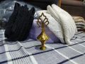 Traditional Surma Dani, Metal Brass Surma Dani, Surma Jar, Surma Holder Hand Made(-Pital ki Surmedani) Small Size, With Free Gift for Kids (Sticker, Golden Scarf pin, Balloon, Pair of Girls Hair Poni) By Mall City Zone. 