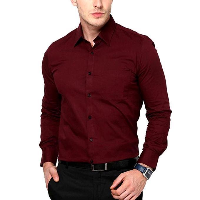 Dress Shirt For Men - Cotton - Maroon