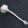 QUANBU Telephone RJ11 Male Line to Double RJ11 Female Jack Filter Splitter Adapter. 