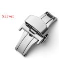 18mm 20mm 22mm Stainless Steel Solid Double Push Button Fold Watch Buckle Butterfly Deployment Clasp Watch Strap. 