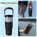 Tumbler with Straw and Lid Handle, 900ML Stainless Steel Coffee Mug, Travel Mug Vacuum Insulated Coffee Cup, Leak Proof Double Wall Insulated Coffee Car Cup for Hot Iced Drinks Proof Hot cold Water Bottle Tumbler Fit Car Holder. 