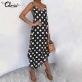 Pick for you Celmia Womens Ladies Summer Beach Polka Dot Sundress Evening Party Cocktail Midi Dress. 