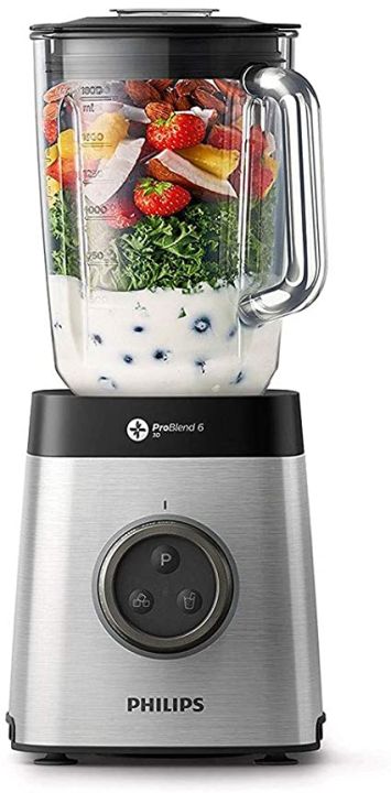 Philips Avance Collection Blender with ProBlend 6 3D Technology, 1400 W, Silver - HR3652/01