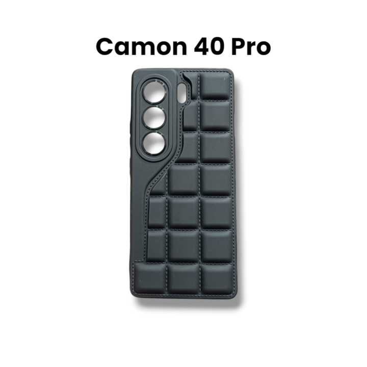 Tecno Camon 40 Pro 4G Cover Soft Matt Silicon Puffer Down Jacket Box Design Camera Protection Phone Case For Tecno Camon 40 Pro 4G
