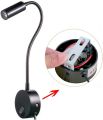 Youngine Flexible Gooseneck Plug in Reading Lamp Art Works Show Accent Light Wall Mount Sconce Spot Lamp Fixture with On/Off Switch (01BlackWarm) Warm white. 