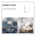 4 PCS Plastic Hooks for Hanging Magnetic Key Holder Fridge Force Hangers White Kitchen Refrigerator. 