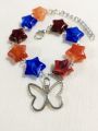 Bracelets of Chains, Butterfly Charm,  Star Beads | Elegant Bracelet With Extension | Unique Fashion Accessories | Beautiful and Lightweight Jewelry. 