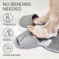 Silicone Foot Shower Massager with Non-slip Suction Cups, Bath Scrubber Cleaner Pad, Foot Massage Improve Circulation Reduce Pain Acupressure Mat for Feet, Rub Back Massage Brush Cleaning Bathing Tool Dead Skin Removal For Exfoliating Achy Large & Medium. 