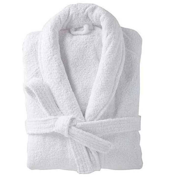 White Egyptian Cotton Soft Adult Size Bathrobe