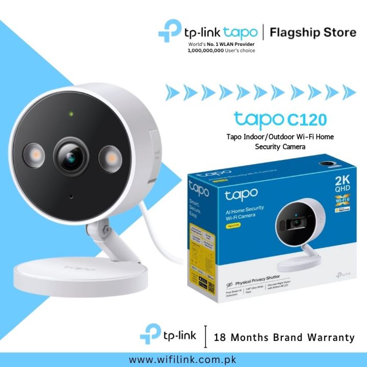 TP-Link Wi-Fi Camera Tapo C120 / C125 Tapo Indoor/Outdoor Wi-Fi Home Security Camera - 18 Months Brand Warranty