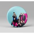 BTS Badge Cool Pink Color bangtan Boys Design Badge (Pack Of 2). 