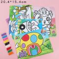 【10 pcs】Creative DIY Sand Painting Kids Montessori Toys Children Crafts Doodle Colour Sand Art Drawing Paper Educational Toy. 