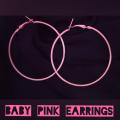 Earrings-Simple Baliya baby pink colour (1 pair). 