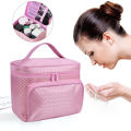 Makeup Organizer with Two-way Zipper Jewelry Digital Toiletry Bag. 