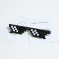 Thug Life Mosaic Glasses Cigar Gold chain Men Women 8 Bit Coding Pixel Trendy Cool Super Party Funny Vintage Shades Eyewear Toy. 