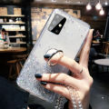 Casinglee for Galaxy A51 case Shiny Ring Glitter Soft Transparent Holder Stand Back cover with String for Samsung Galaxy A51 Phone cases cover Stars Moon Girls. 