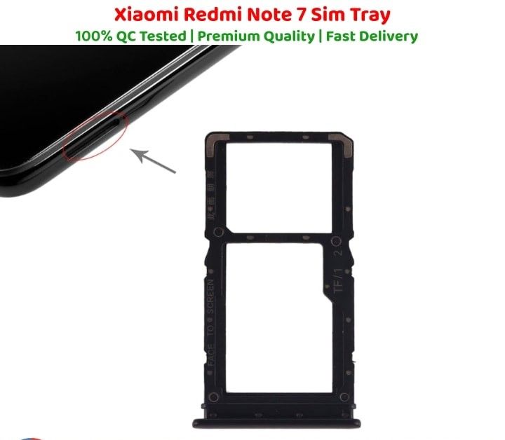 Xiaomi Redmi Note 7 SIM Tray Sim Jacket Sim Slot Sim Door For Xiaomi Redmi Note 7 - Black