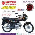 METRO 100cc Motorcycle - MR100 (Self Start) Red Motorbike. 