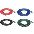 Cat-6 Ethernet Patch Internet Cable - 10 Feet, Black / Red / Blue / Green, 4-Pack. 