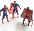 super heroes Spiderman , batman , superman with LED light on chest &all joints &all joints movable /3 trending action figure hero with sword /characters (1 piece only). 