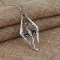 【happy one】Game Skyrim Necklace Dragon Pendant Necklace Vintage Drop Statement Necklaces. 