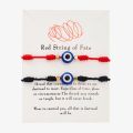 Blessed 2Pcs Evil Eye Bracelet Women Handmade Black Red Rope Wristband Couple Lucky Friendship Weaving Adjustable Bangle Jewelry. 