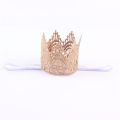 Hot Artificial Elegant Infant Newborn Mini Felt Glitter Gold Lace Crown Headbands For Baby Girls DIY Crafts Hair Accessories. 