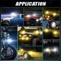 Khopari LED Light Skull Projector Spotlight Driving Fog Light Dual Color For Motorbike Car Jeep - 3 Wires. 