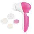 5-in-1 Beauty Care Brush Massager Scrubber Face Skin Electric Facial Cleanser 5 in 1 Facial Electric Cleanser & Massager (Pink, White). 