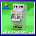 EVOO Breaker Type Changeover Double Pole 63A, 75A  Changeover Breaker for 2 Meters Changeover Switch Single Phase. 
