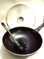CHEFLINE Wok Non Stick 26cm Karahi Deep Frying pan Cooking Pot With FREE NONSTCIK SPOON. 