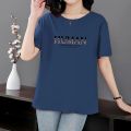 Thin short-sleeved t-shirt women's summer 2022 summer new plus size fat sister imitation cotton loose top ladies k. 