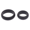 Flexible Silicone Wedding Engagement Ring for Men Black Rubber Band. 