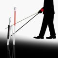 Aluminum Folding Cane 4-Sec Folding Cane with Rolling Tip for Blind Walking Stick. 